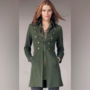 CAbi Cavallari Military Jacket Long Olive Green Size M